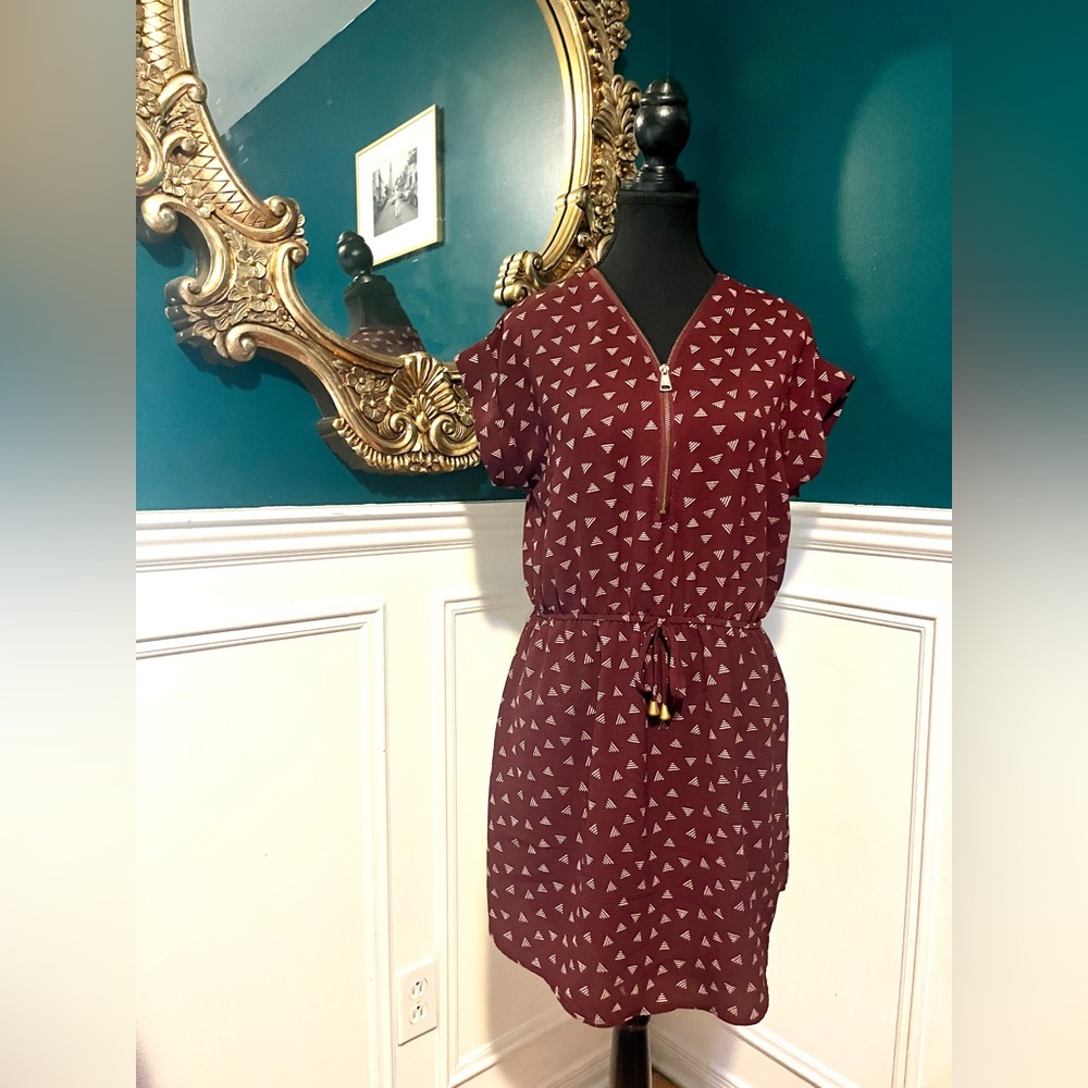 large Burgundy Stella Tweed tunique/short dress